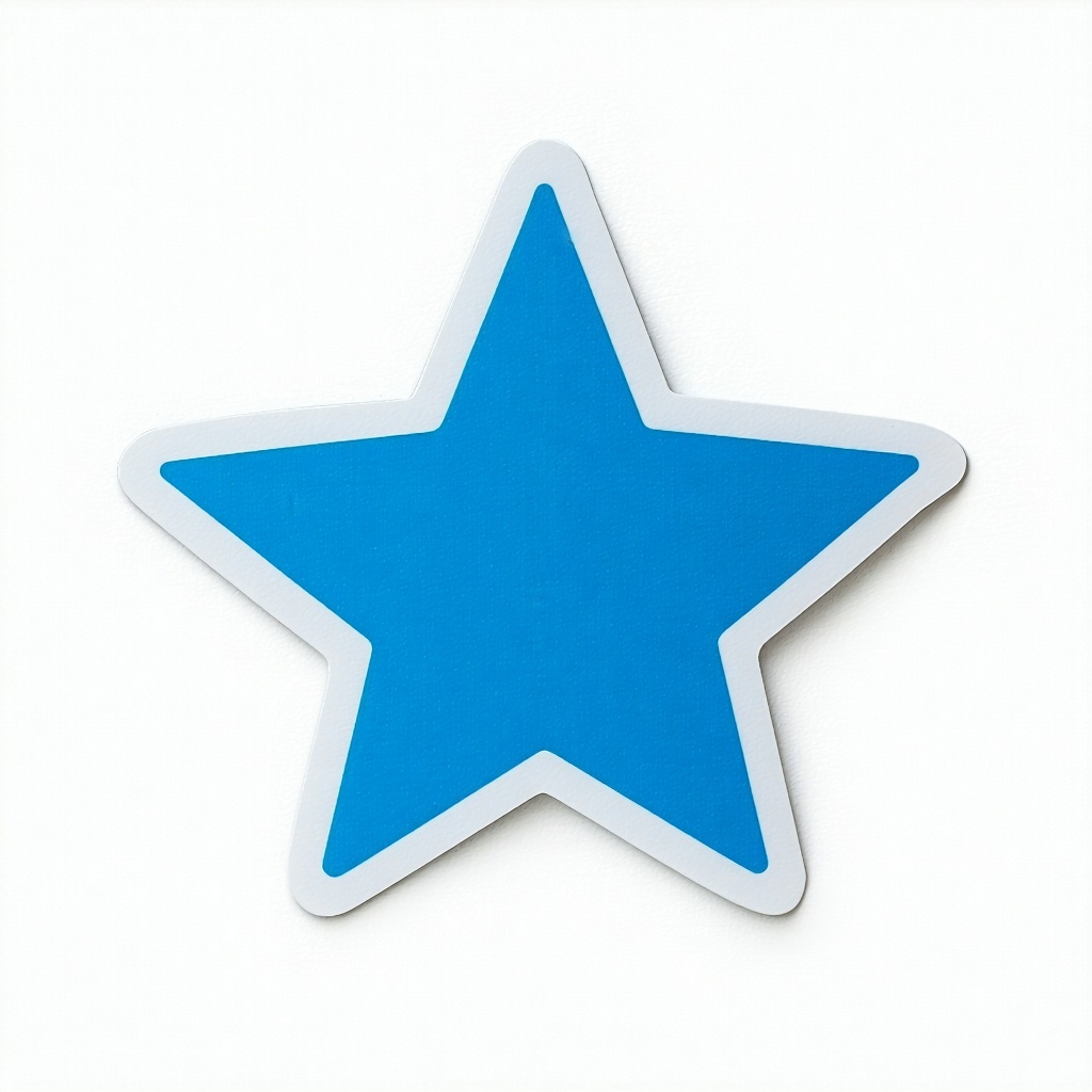 scrapbook style blue star sticker with white background-4